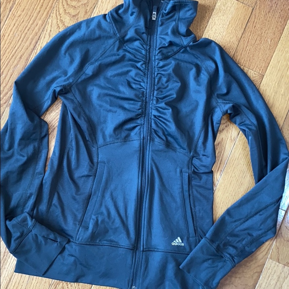 Adidas Climalite Ruched front Zip Up Jacket